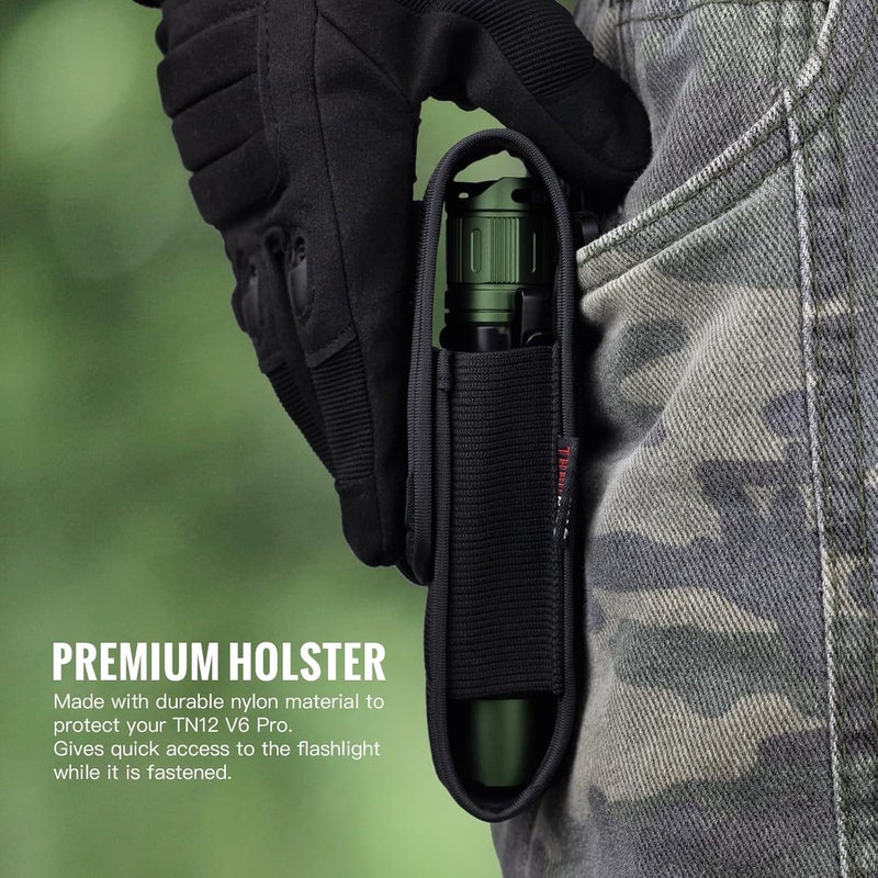 ThruNite TN12 V6 Pro Tactical LED Flashlight, High 1705 Lumens Dual Switch, USB-C Rechargeable Flashlight Compact for EDC, Law Enforcement, and Outdoor Use (Green) - Image 4